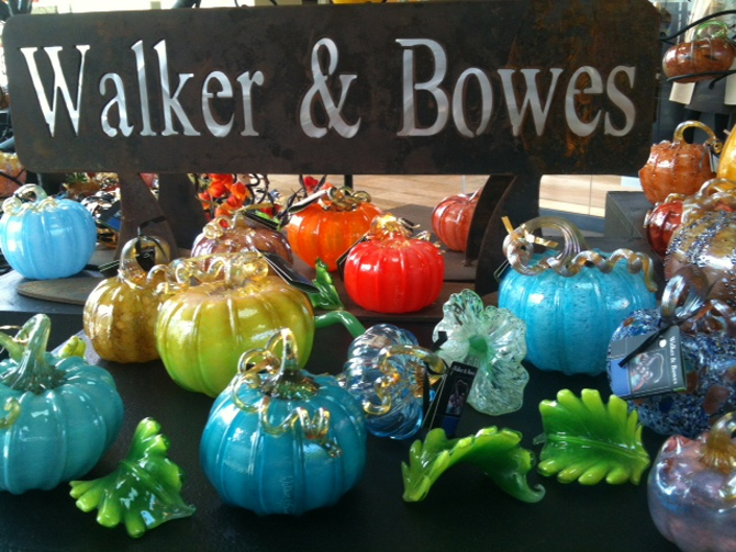 Exotic Blown Glass Pumpkins at Stanford Shopping Mall, Bay Area. California